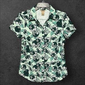 Duluth Trading Co. Cap Sleeve Sidewinder Gardening Shirt Green Women's Size XS